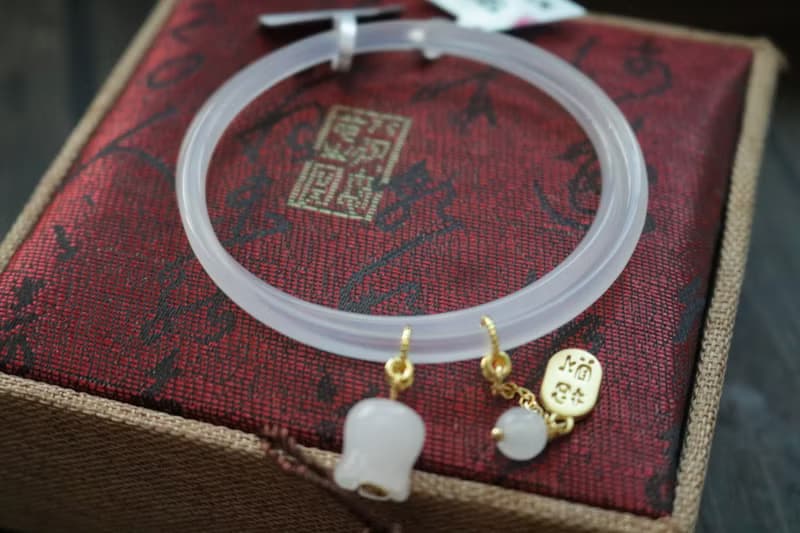 冰種對鐲叮噹鐲細條一對禮盒裝