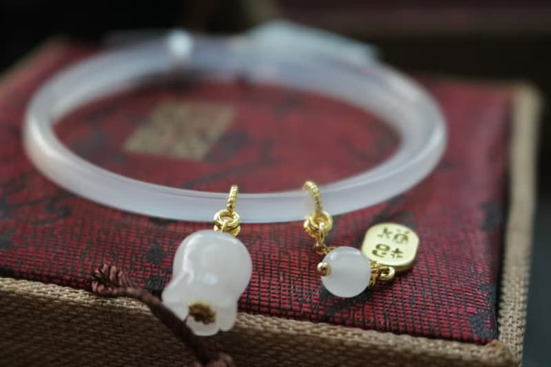 冰種對鐲叮噹鐲細條一對禮盒裝