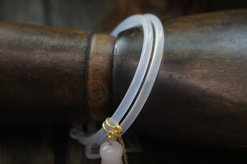 冰種對鐲叮噹鐲細條一對禮盒裝