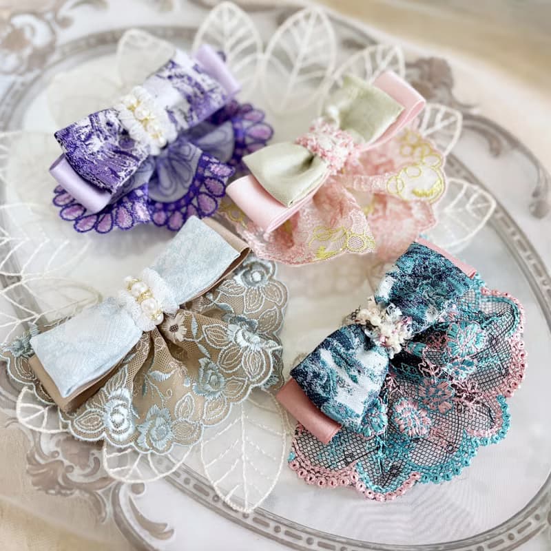 【福袋/驚喜包】裙襬蝴蝶結髮圈(4入)超值組 禮物生日髮夾邊夾