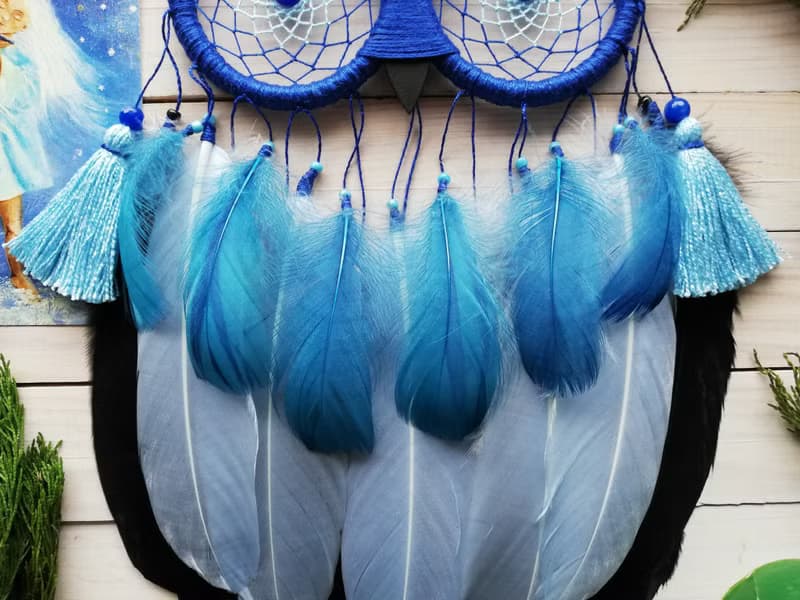 Owl dream catcher, White dreamcatcher, White nursery decor, Bedroom wall hanging