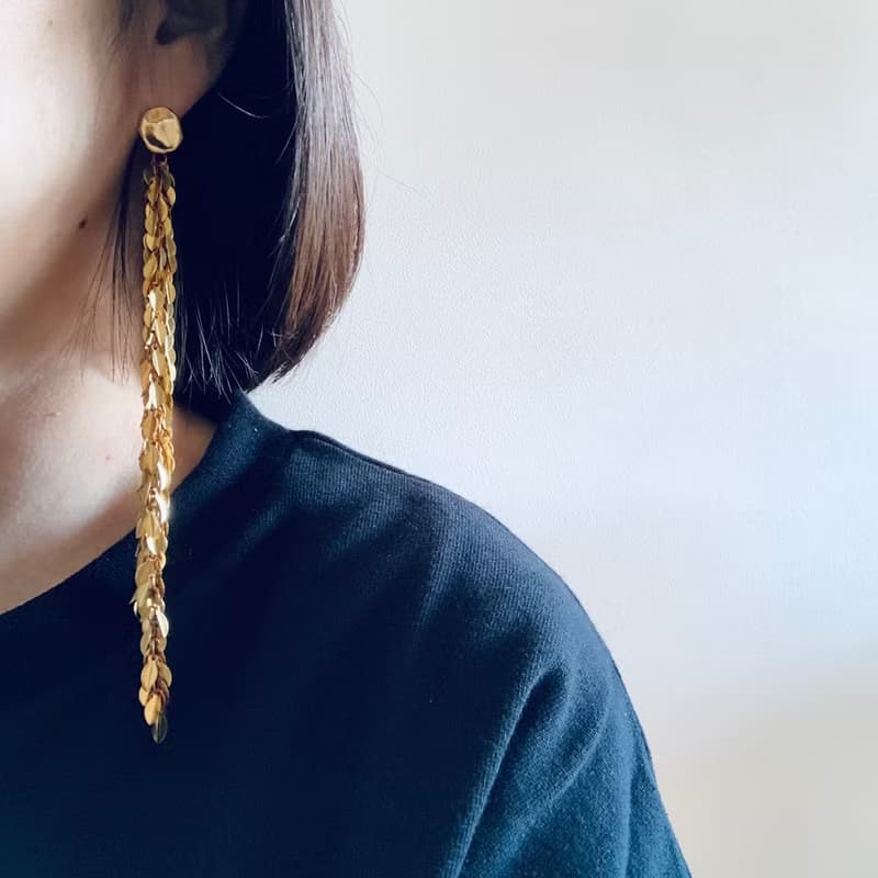 リーフチェーンのロングピアス(イヤリング)