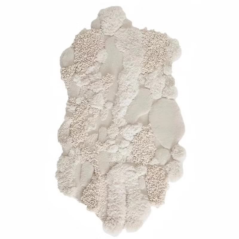 北歐風 手作 紐西蘭羊毛地毯 江南初雪 客廳臥室 床邊墊 家居裝飾