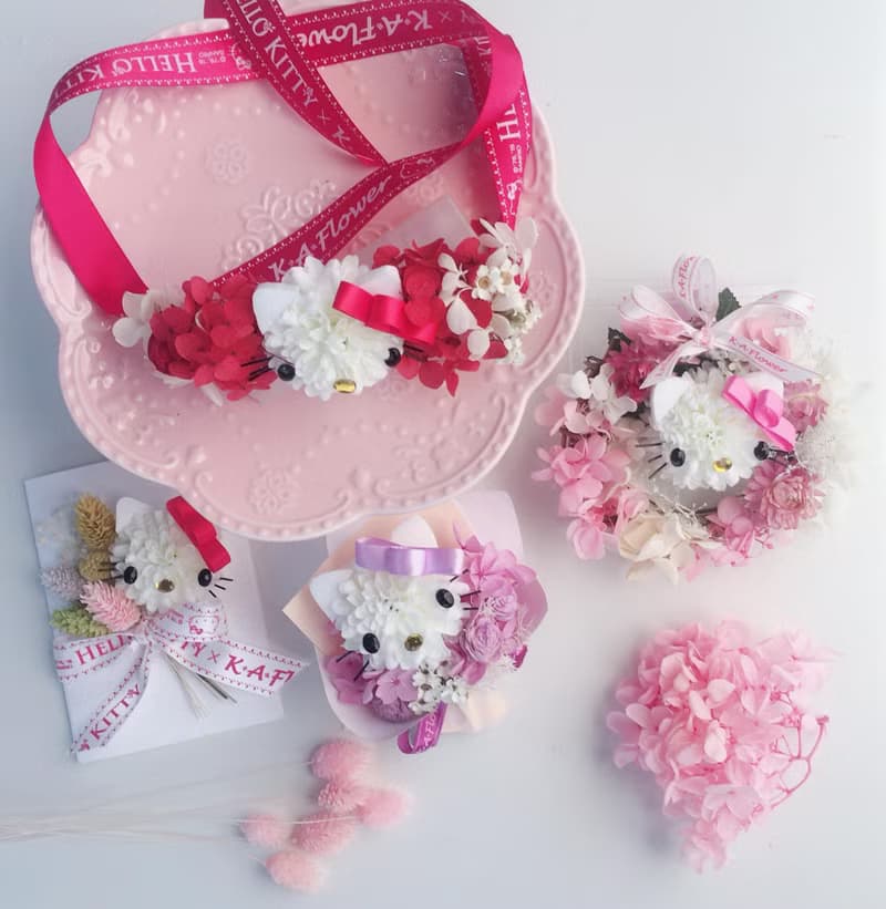 Hello Kitty 乾燥花 DIY 組 卡片
