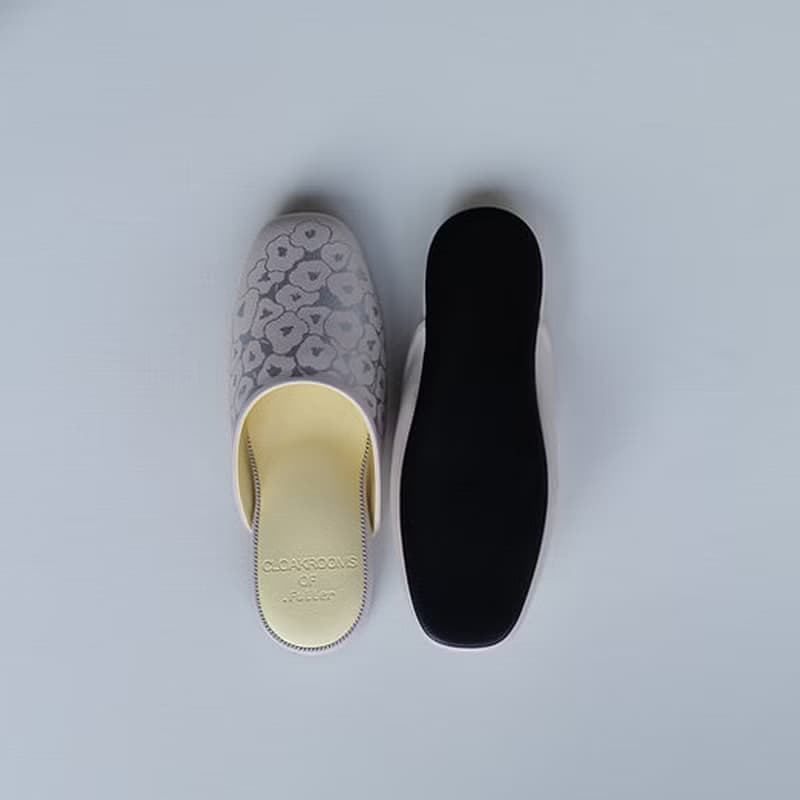 CLOAKROOMS OF .Fuller 室內拖鞋 TEXTILE設計款-latta花簇(粉黃)