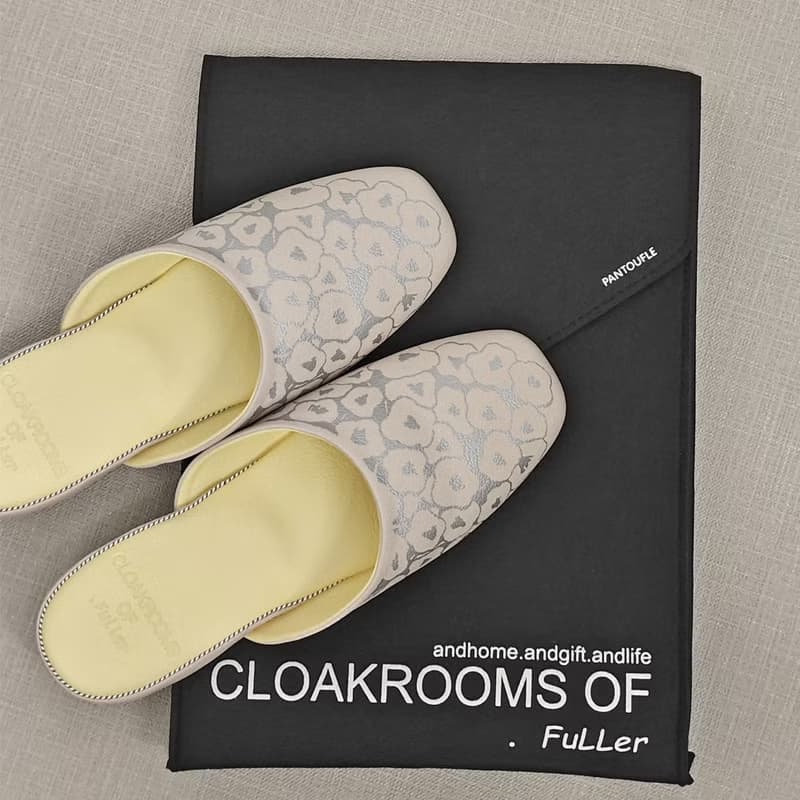 CLOAKROOMS OF .Fuller 室內拖鞋 TEXTILE設計款-latta花簇(粉黃)