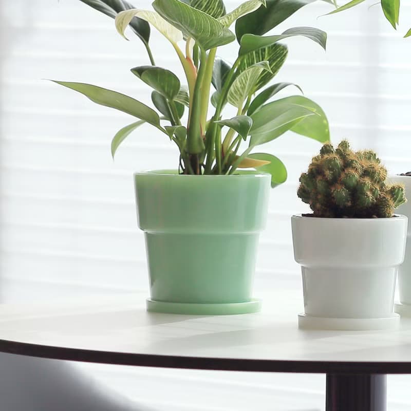 日本ideaco 復古風奶玉植栽盆器(直徑12cm)-大-多色可選