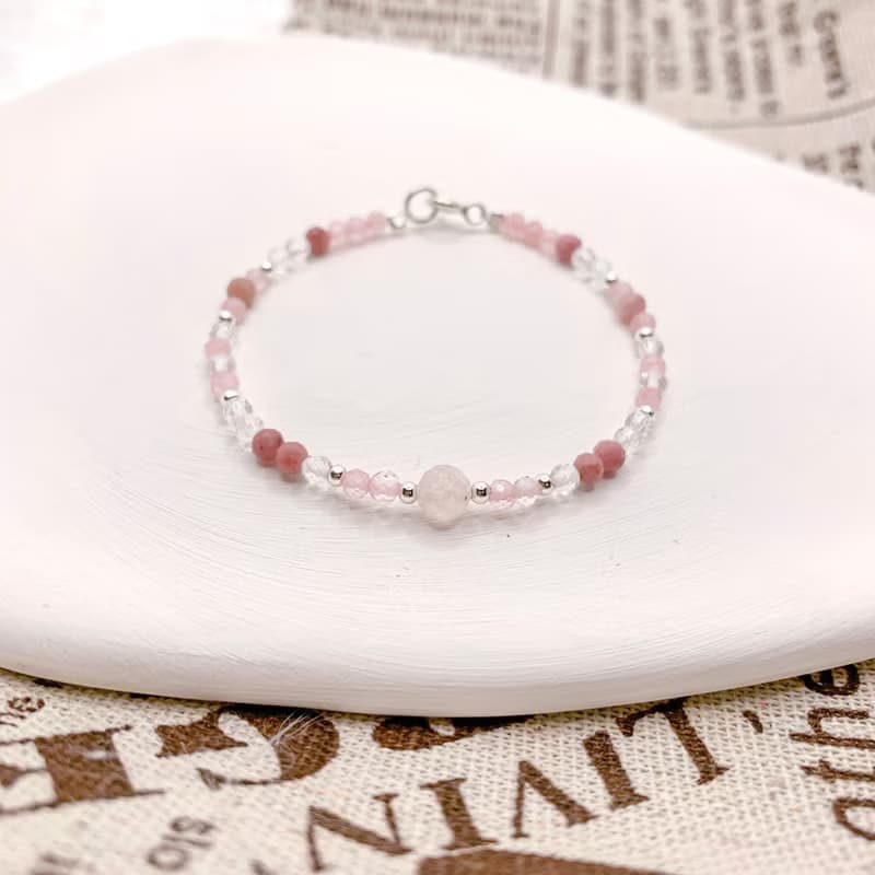 【Pink day】粉晶 白水晶 紅紋石 摩根石 水晶手鍊 手鍊 水晶手鏈