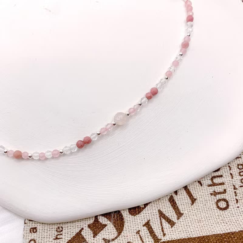 【Pink day】粉晶 白水晶 紅紋石 摩根石 水晶手鍊 手鍊 水晶手鏈