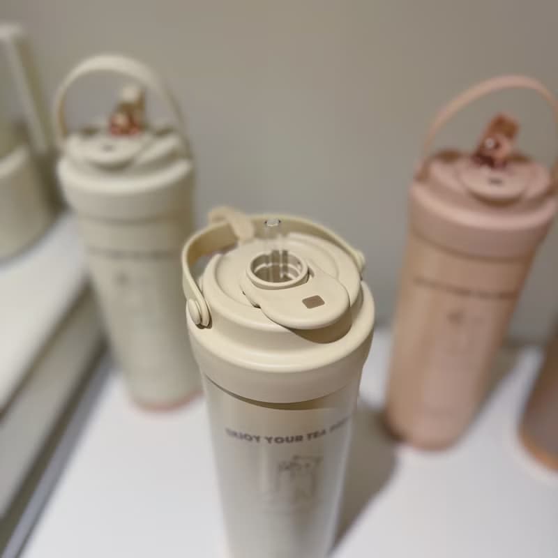 安妞貓咪手提保溫杯 750ml 304不鏽鋼陶瓷內膽