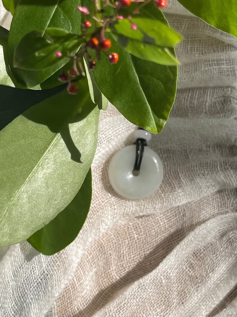 平安扣翡翠吊墜項鍊 緬甸玉 無優化 天然A貨翡翠 潤白翡翠