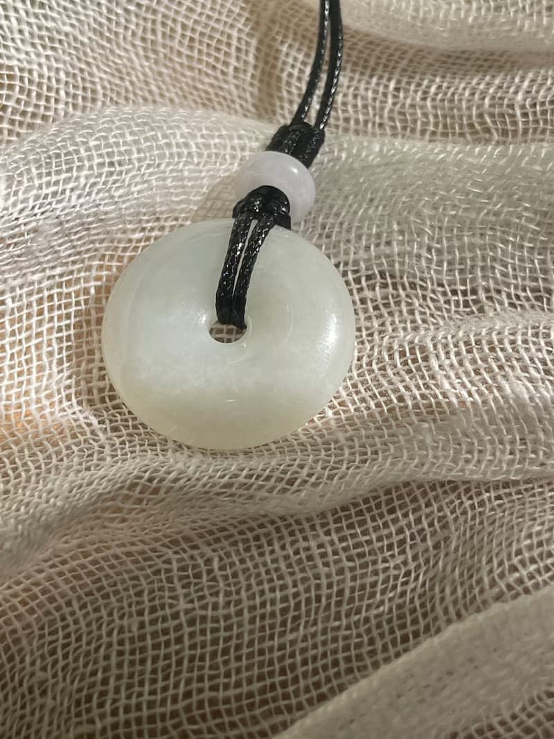 平安扣翡翠吊墜項鍊 緬甸玉 無優化 天然A貨翡翠 潤白翡翠