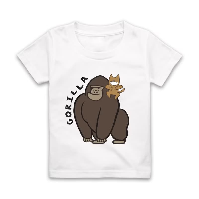 字母G-GORILLA短袖T恤-白