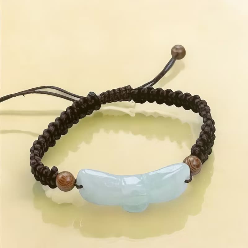 冰種翡翠蝴蝶結編織手鍊 | 天然緬甸玉A貨翡翠 | 送禮