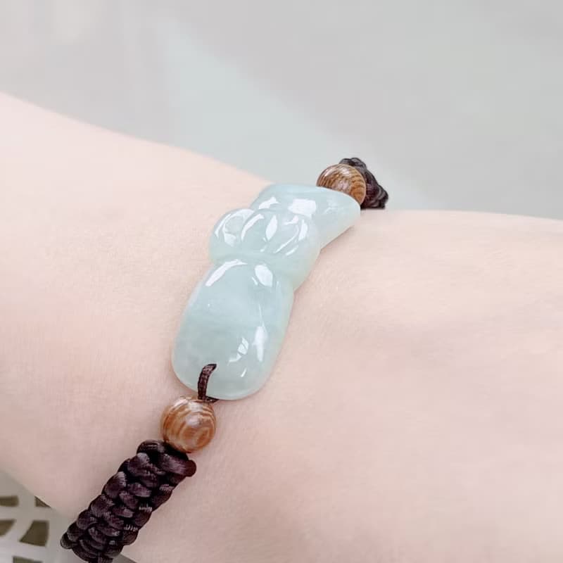 冰種翡翠蝴蝶結編織手鍊 | 天然緬甸玉A貨翡翠 | 送禮