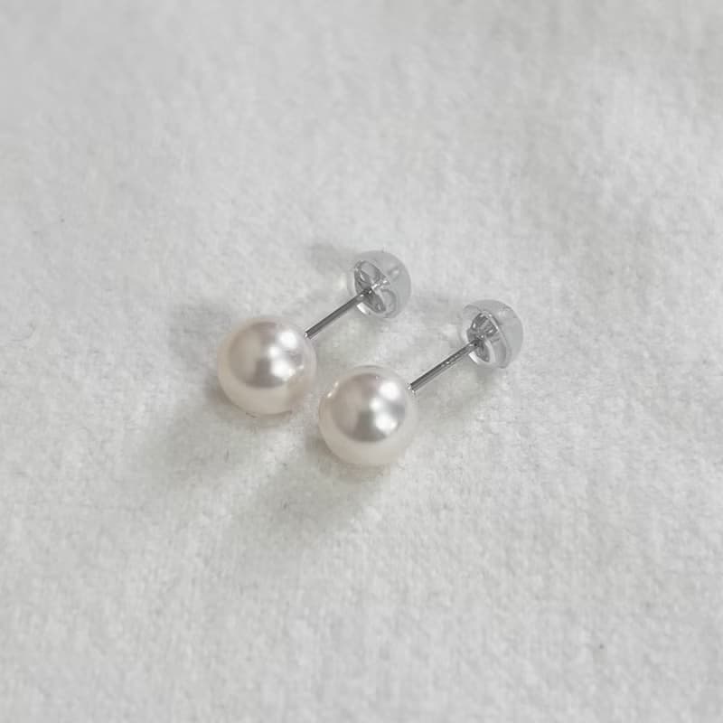 あこや真珠 一粒パールピアス 7-7.5ミリ/7.5-8ミリ/8-8.5ミリ プラチナ K18YG K10YG K10PG 日本産
