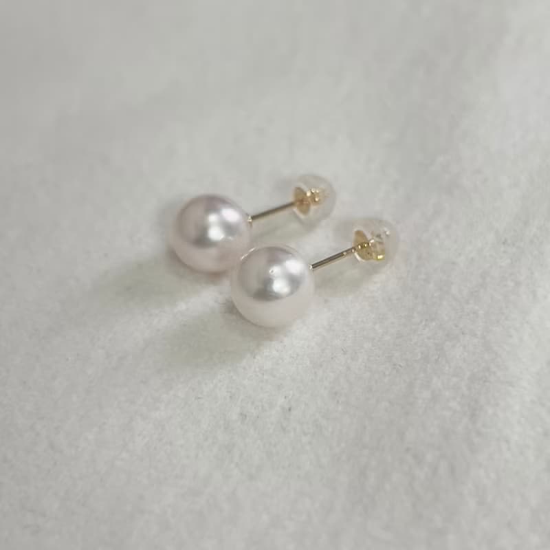 あこや真珠 一粒パールピアス 7-7.5ミリ/7.5-8ミリ/8-8.5ミリ プラチナ K18YG K10YG K10PG 日本産