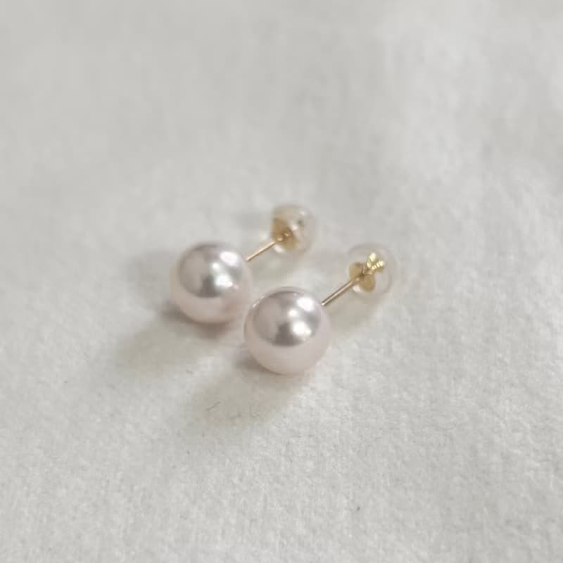 あこや真珠 一粒パールピアス 7-7.5ミリ/7.5-8ミリ/8-8.5ミリ プラチナ K18YG K10YG K10PG 日本産