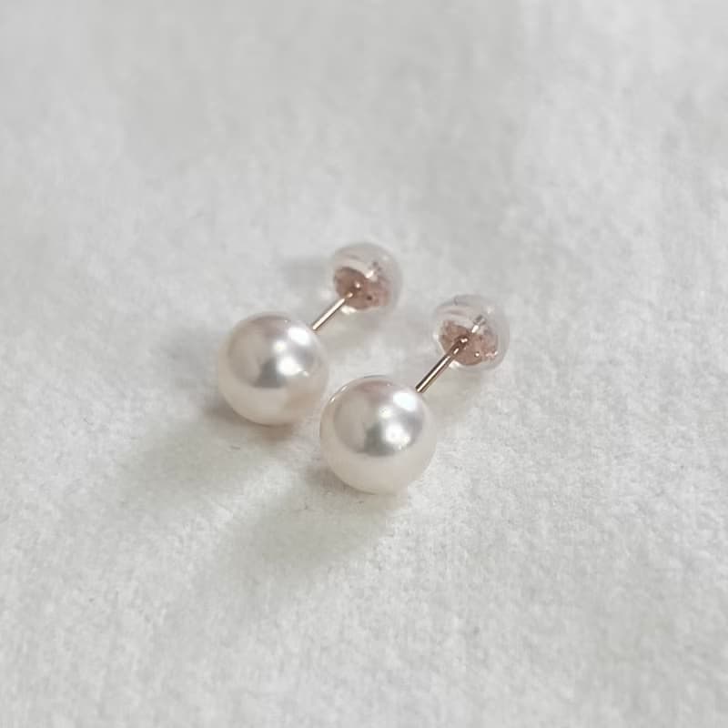 あこや真珠 一粒パールピアス 7-7.5ミリ/7.5-8ミリ/8-8.5ミリ プラチナ K18YG K10YG K10PG 日本産