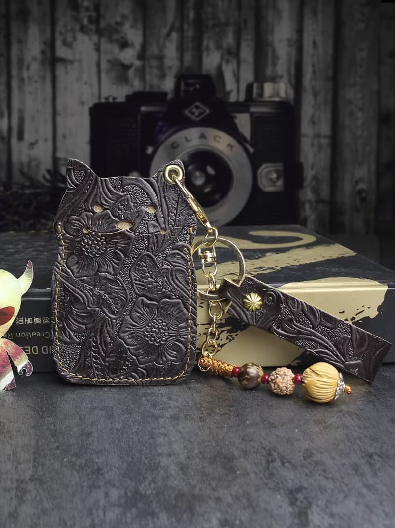 識別證/證件套/票卡夾 純牛皮直式 萌狐狸悠遊卡套