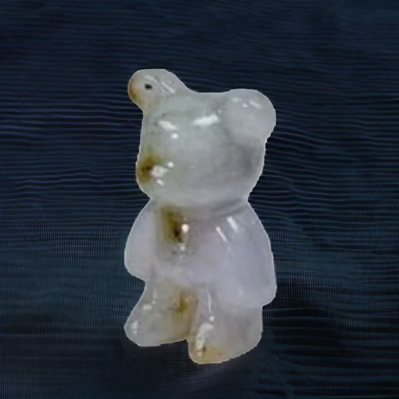 【熊熊玉見你】飄花翡翠可愛小熊擺飾 | 天然緬甸玉翡翠A貨|送禮