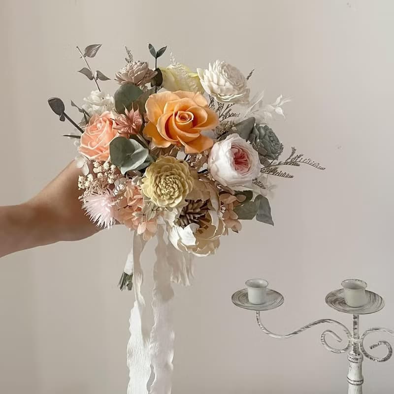 【新娘捧花】婚禮捧花 婚禮 結婚 手綁花 永生花 婚紗照 永生捧花