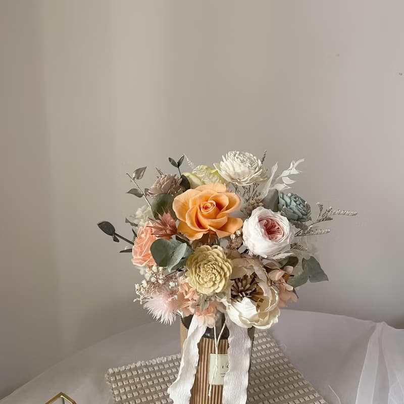 【新娘捧花】婚禮捧花 婚禮 結婚 手綁花 永生花 婚紗照 永生捧花