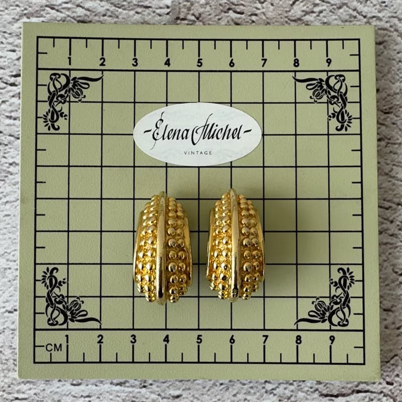 Vintage Paolo GUCCI Gold Tone Clipon Earrings Authentic Original Luxury 1990s