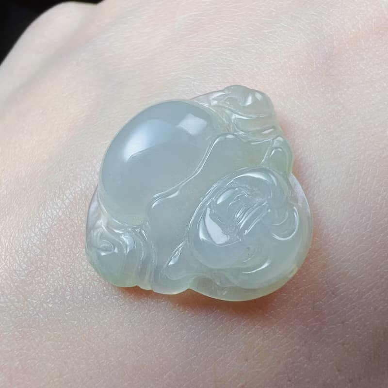 冰種翡翠彌勒佛 | 天然緬甸玉A貨翡翠 | 送禮