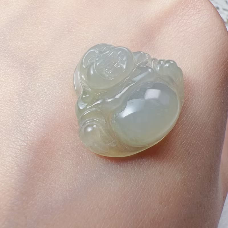 冰種翡翠彌勒佛 | 天然緬甸玉A貨翡翠 | 送禮