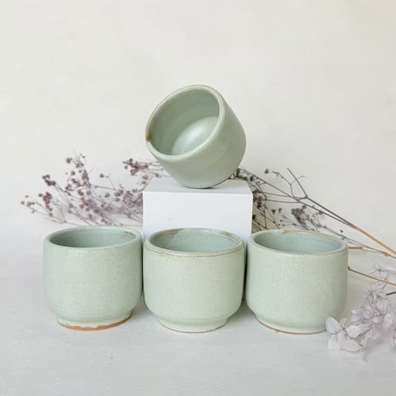 柔光莫蘭迪。手工小茶杯 茶杯 お湯吞 茶具 陶藝茶器 教師節禮物