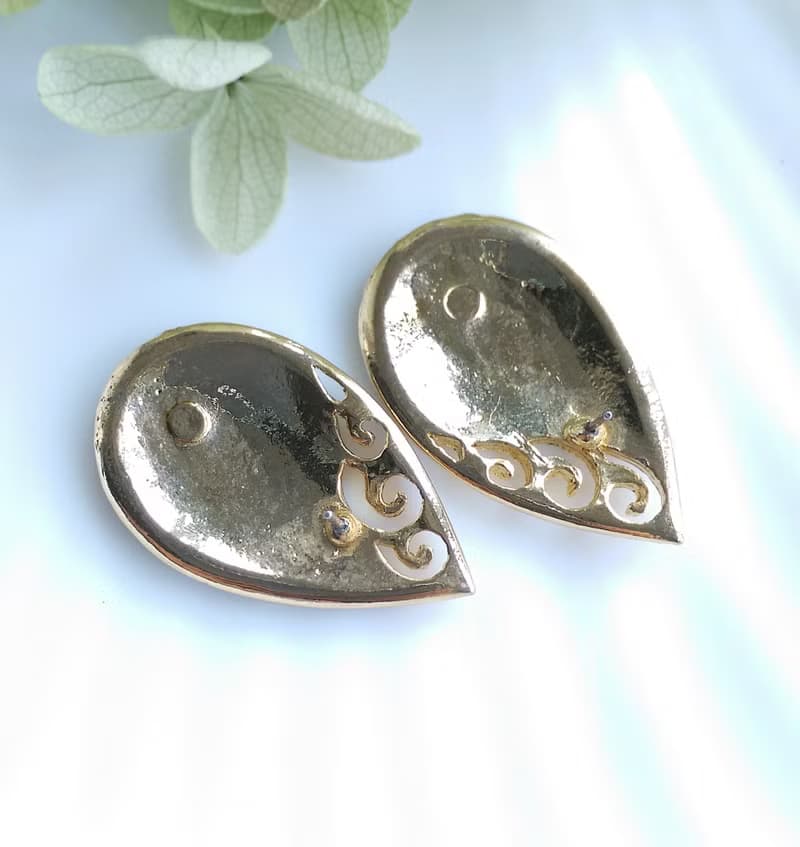 Vintage Jewelry 西洋古董飾品 黑色調 對稱 摩登 針式耳環