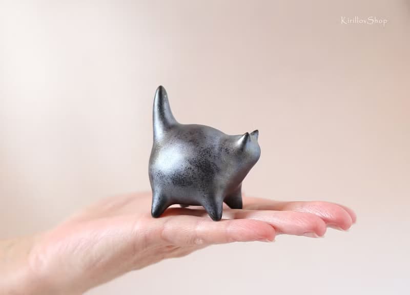 Handmade Ceramic Cat — Minimal Art Object Filled with Warmth