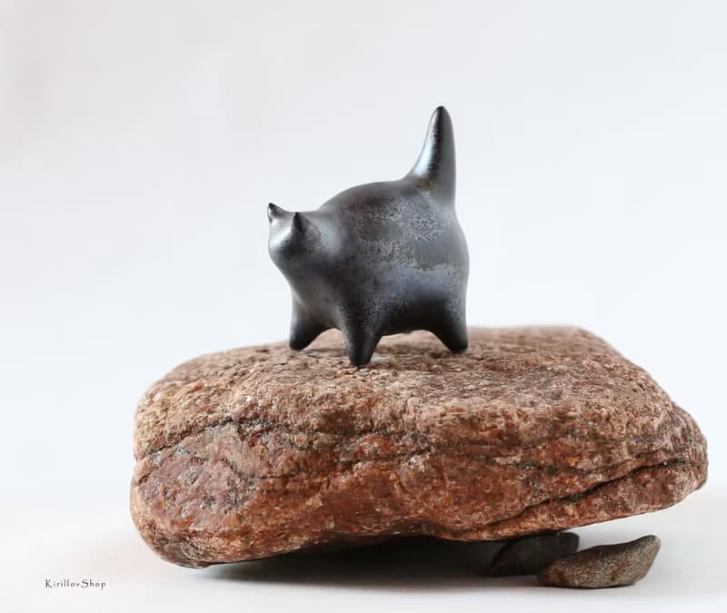 Handmade Ceramic Cat — Minimal Art Object Filled with Warmth