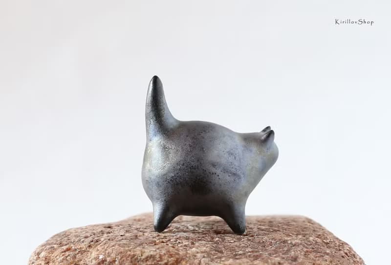 Handmade Ceramic Cat — Minimal Art Object Filled with Warmth