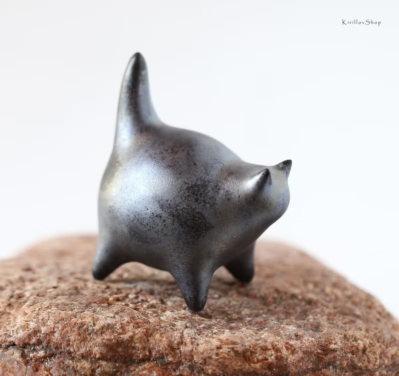 Handmade Ceramic Cat — Minimal Art Object Filled with Warmth