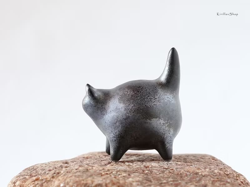 Handmade Ceramic Cat — Minimal Art Object Filled with Warmth