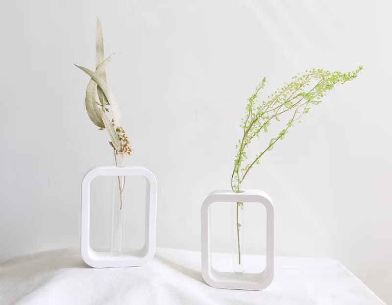 簡約水泥花器 附乾燥花