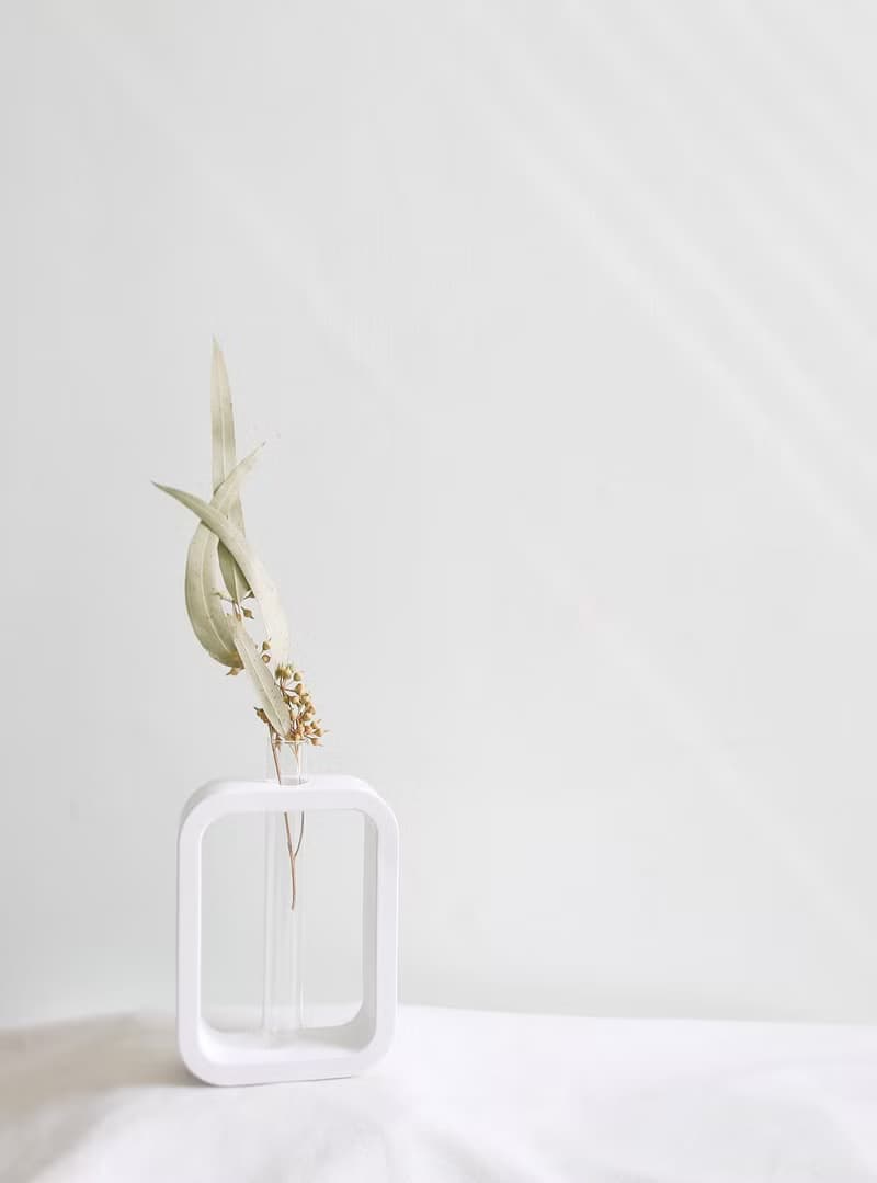 簡約水泥花器 附乾燥花