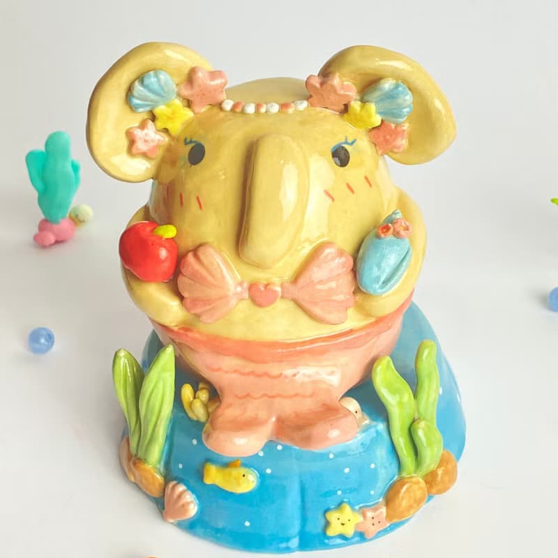 Handmade ceramic Ganesha cute gift
