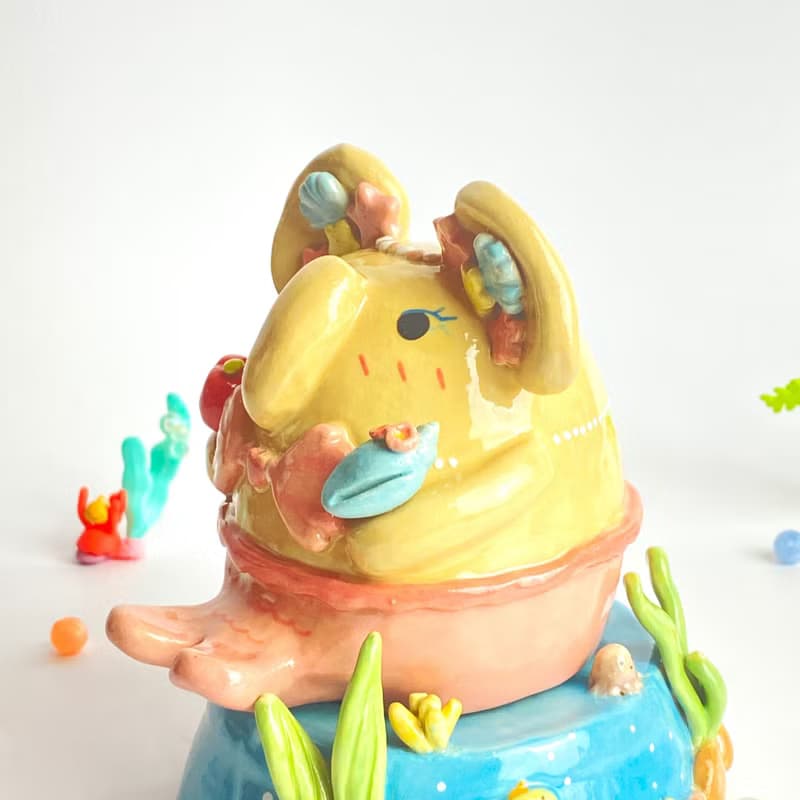 Handmade ceramic Ganesha cute gift