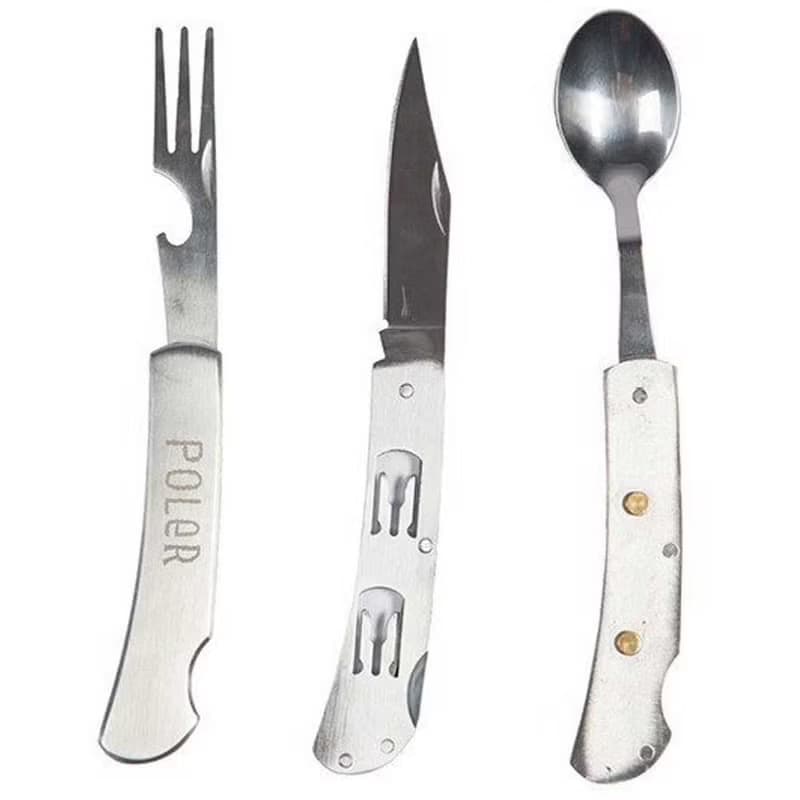 POLER HOBO KNIFE 隨身收納可拆三件式鋼刀叉餐具組