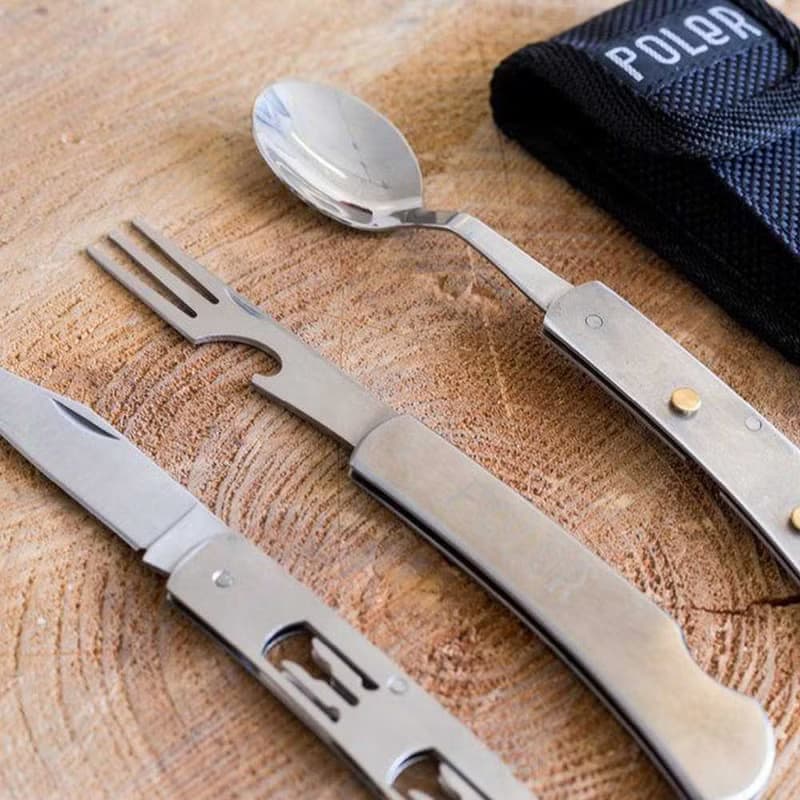 POLER HOBO KNIFE 隨身收納可拆三件式鋼刀叉餐具組