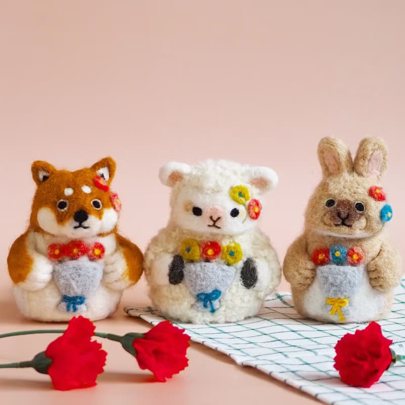 とっておきの花束をどうぞ　うさぎさんの置物