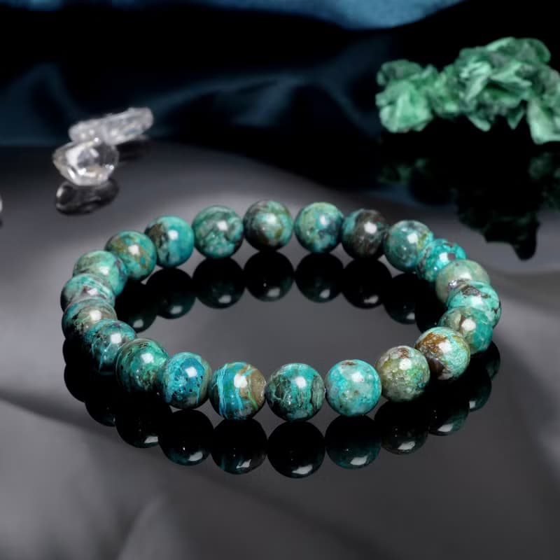 一圖一物│#220 8.5mm 美國鳳凰石水晶手鍊 硅孔雀石 療癒情緒