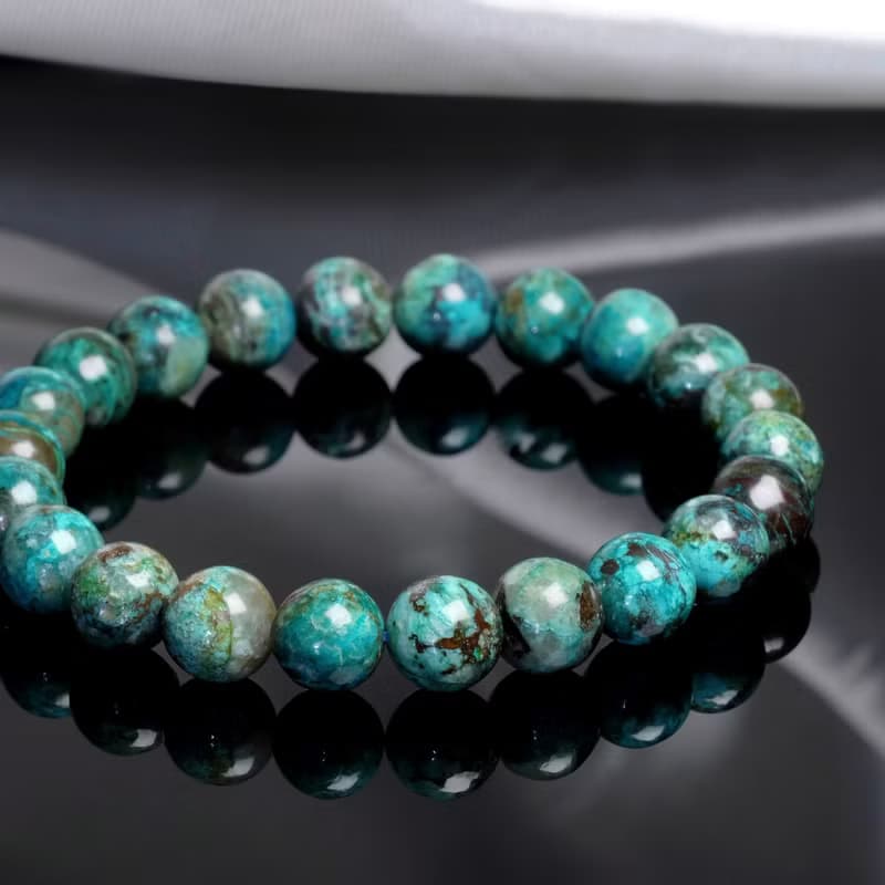 一圖一物│#220 8.5mm 美國鳳凰石水晶手鍊 硅孔雀石 療癒情緒