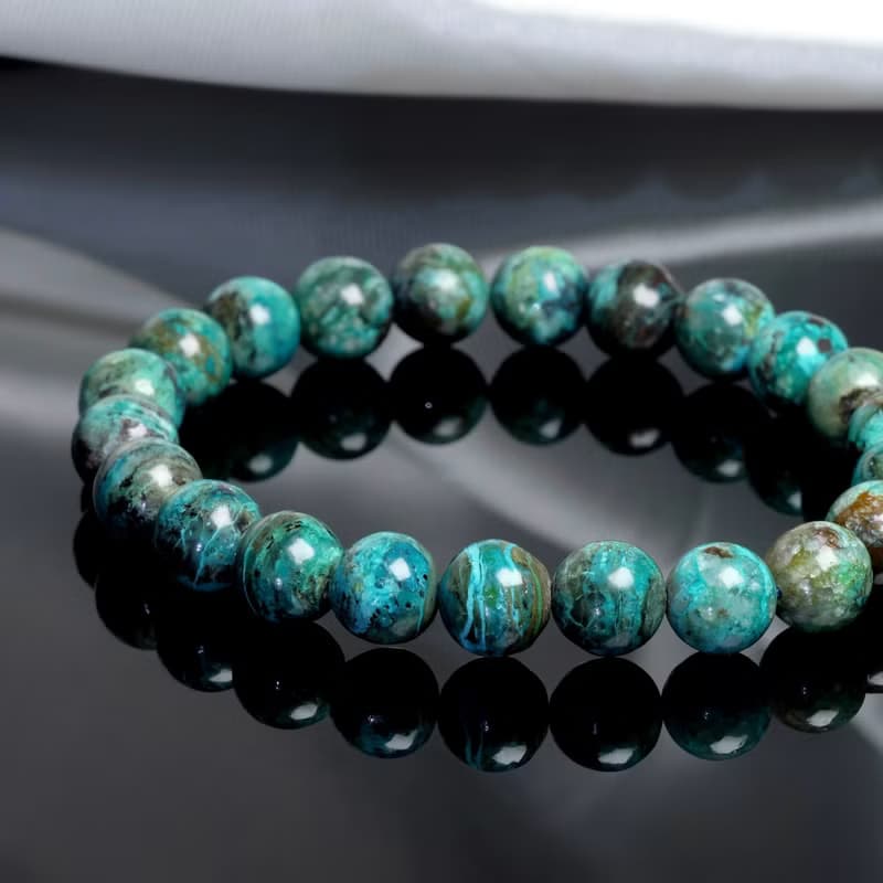 一圖一物│#220 8.5mm 美國鳳凰石水晶手鍊 硅孔雀石 療癒情緒