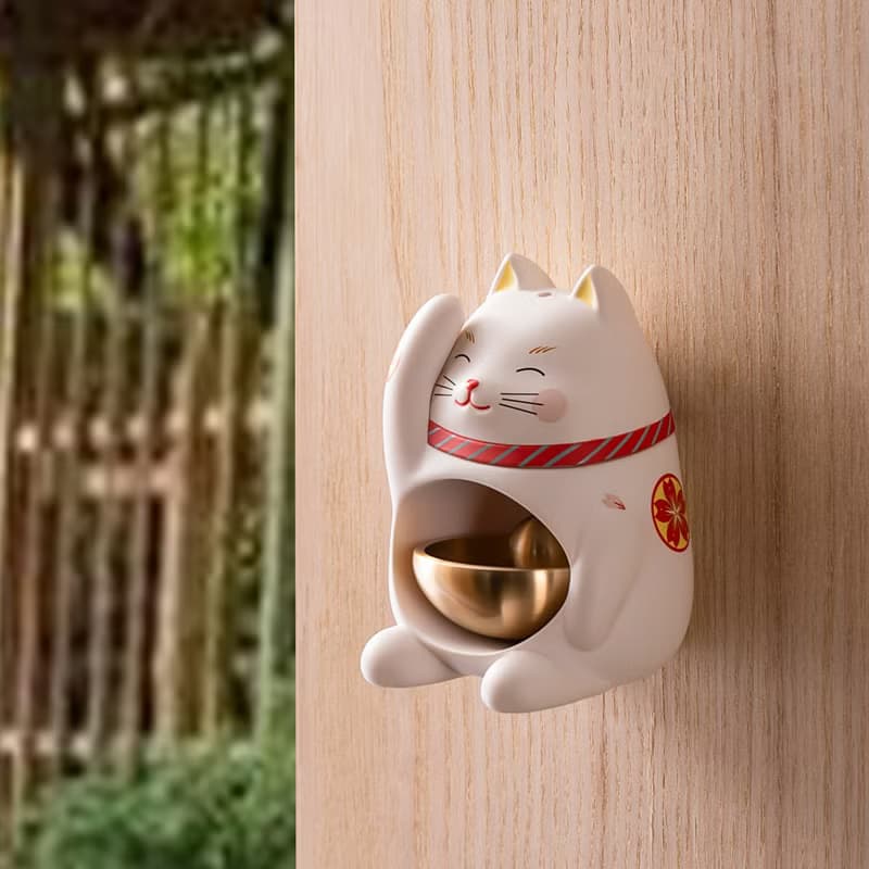 門鈴 | 招財貓鈴鐺 |背嵌磁鐵| 亦可作桌面擺件
