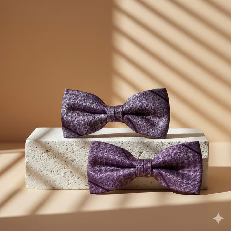 菱格彩帶藍領結