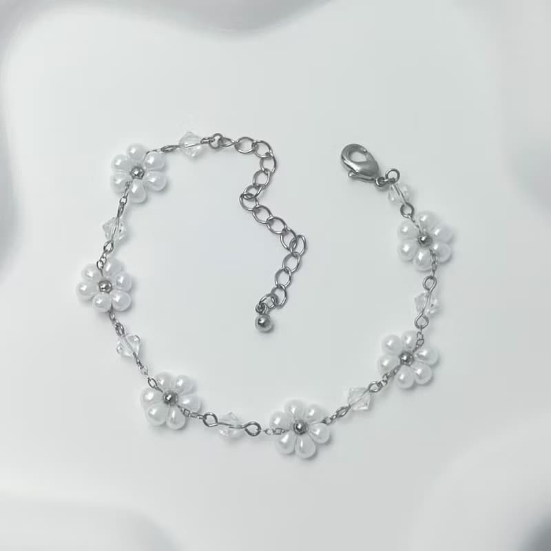 Miyuki 繁花串珠手鏈【奧地利水晶】銀款